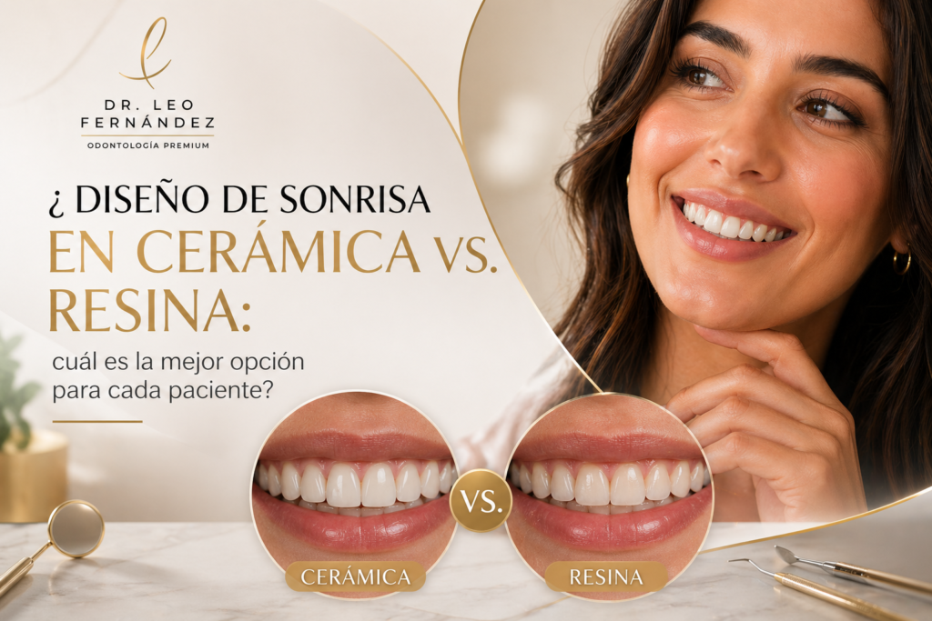 Conoce las diferencias entre el diseño de sonrisa en cerámica y en resina. Descubre cuál opción se adapta mejor a tus dientes, expectativas, presupuesto y estilo de vida.